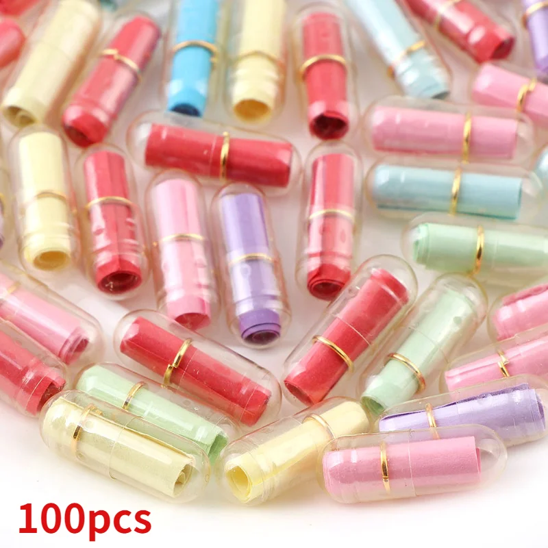 

50/100pcs/Lot Message In Bottle Message Cute Capsule Letter Love Pill Clear Color Mini Wish Bottle Christmas Present