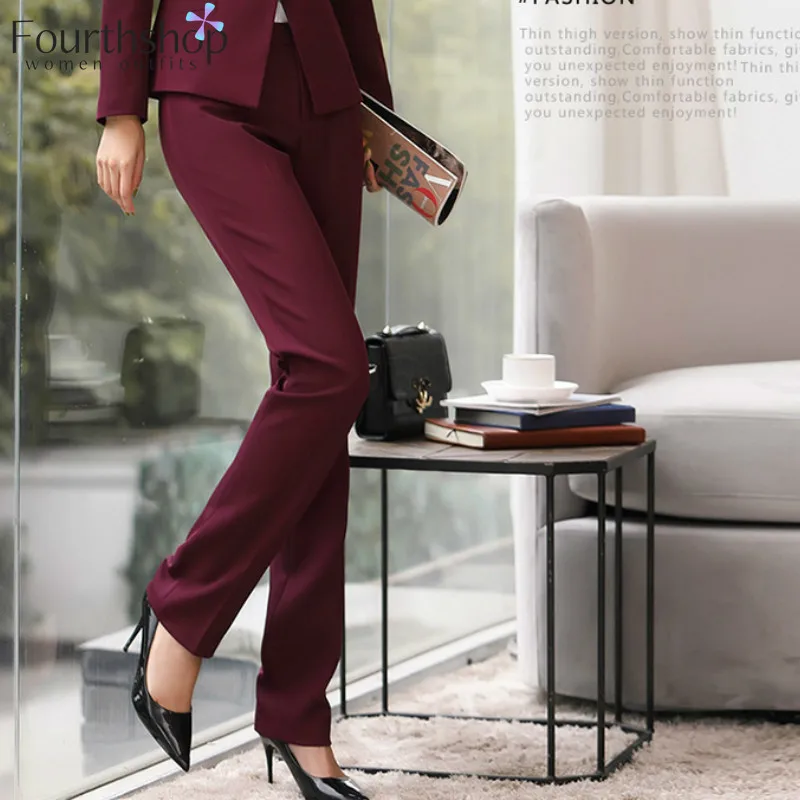 Женские деловые брюки модные повседневные Прямые для офиса большие размеры