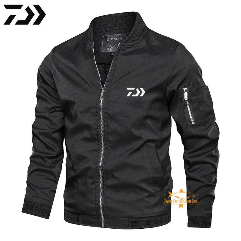 

2021 Daiwa Men's Fishing Jacket Turn-down Collar Waterproof Windproof Daiwa Casul Fishing Shirt Breathable Sport Fishing Clothes
