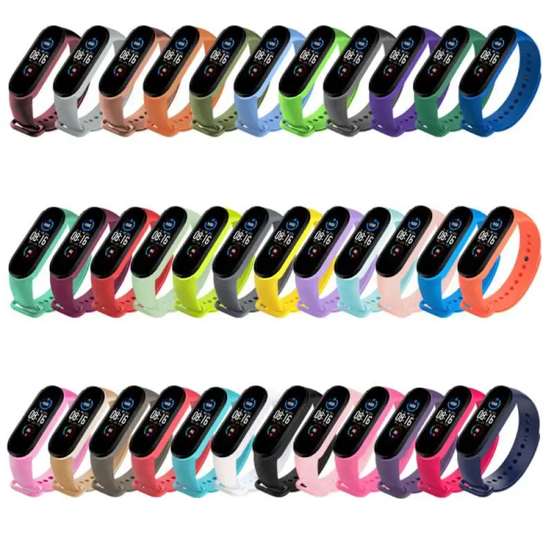 

New Arrival TPU Solid Color Replacement Wristband For Xiaomi Mi Band 6 Strap 23 Colors Dropshipping