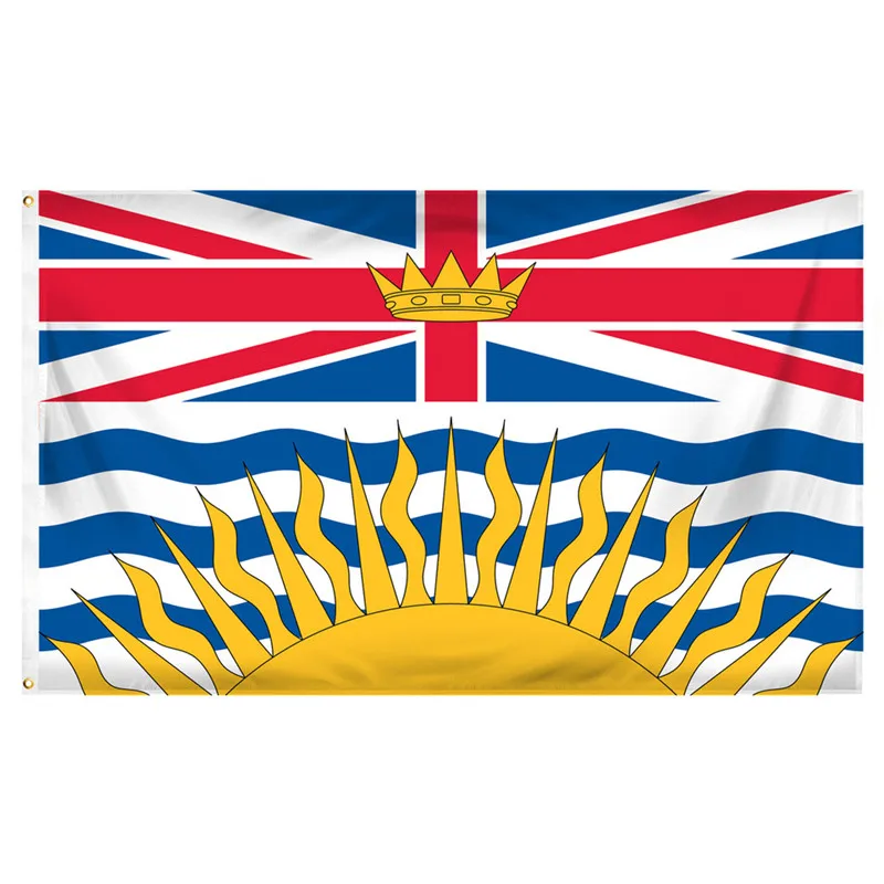

3x5 футов флаг Британской Колумбии баннер из полиэстера с латунными прокладками для помещений и улицы 90x150 см
