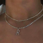 Цепочка с подвеской в виде букв алфавита Стразы для женщин