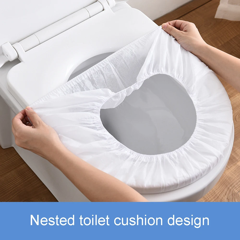 

50 Pcs Disposable Toilet Pad Non-woven Toilet Cover Business Trip Travel Standing Hotel Toilet Cover