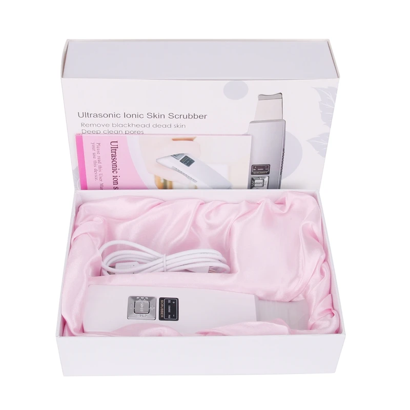 Ультразвуковая ионная Глубокая очистка кожи скруббер пилинг Лопата очиститель