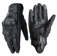 black vintage motorcycle gloves full finger gloves touch screen leather motorbike guantes biker moto motocross racing gloves men