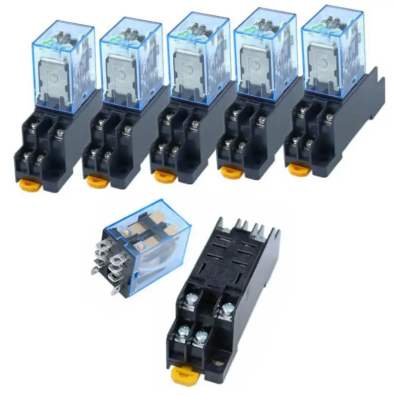 10 шт 12V 24V DC 110V 220V переменного тока катушки Мощность реле LY2NJ DPDT 8 Pin HH62P JQX 13F с