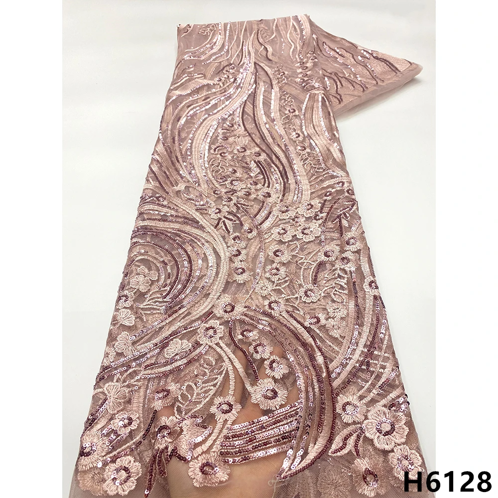 

Latest Onion Sequins Embroidery Tulle Lace African Lace 2022 High Quality Nigerian Lace Net Lace For Party Dress HX6128