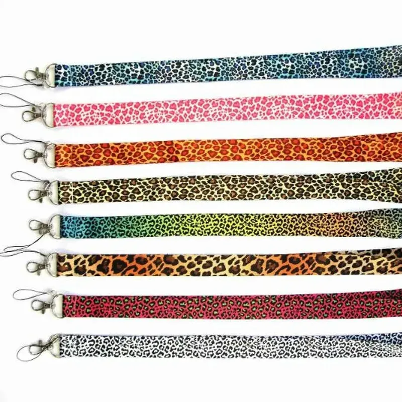 Леопардовый принт держатель для карт с ремешком Для женщин ID бейдж мобильного