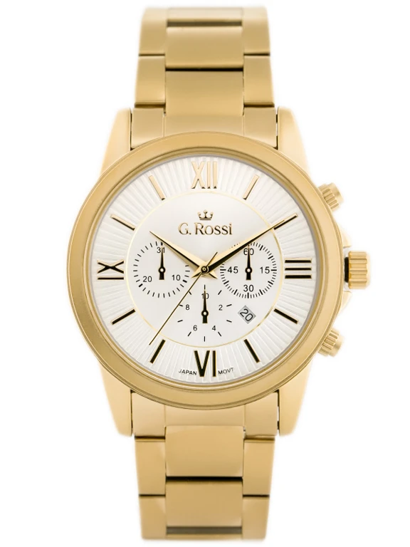 Мужские часы GINO ROSSI модель C6846В классические золотые механические металлические