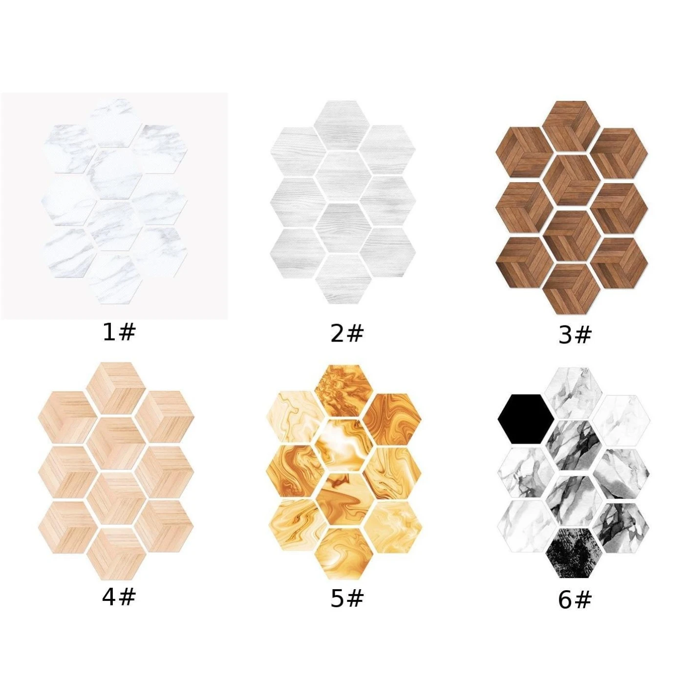 Room Tile Sticker Home Anti slip 10 Pcs/set Creative Hexagon Bathroom Convenient |