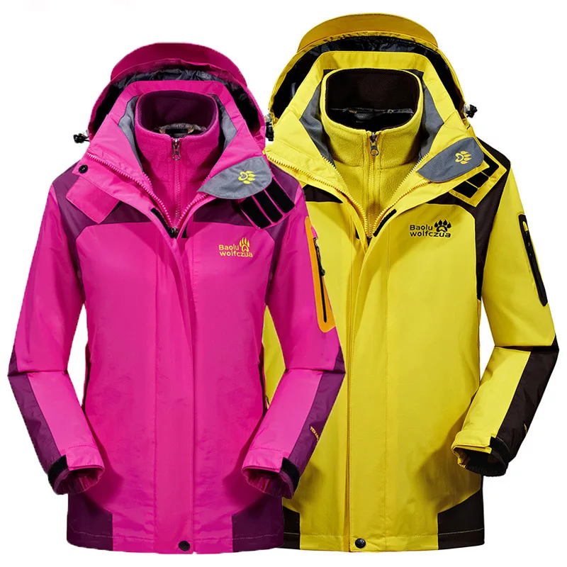 

Winter Fleece Liner Hiking Jacket men women outdoor windproof waterproof Hooded coat Windbreaker Skiing Mountaineering jackets