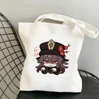 Сумка в японском стиле Harajuku Genshin Impact Keqing в аниме, Наплечная Сумка, повседневная сумка для покупок для девочек, женская элегантная Холщовая Сумка