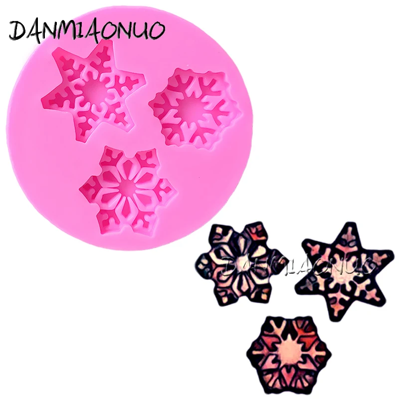 

DANMIAONUO A0927020 Christmas Snowflake Molde Silicona Silicone Molds For Cake Clay Tools Soap Making Supplies Food Icing Piping