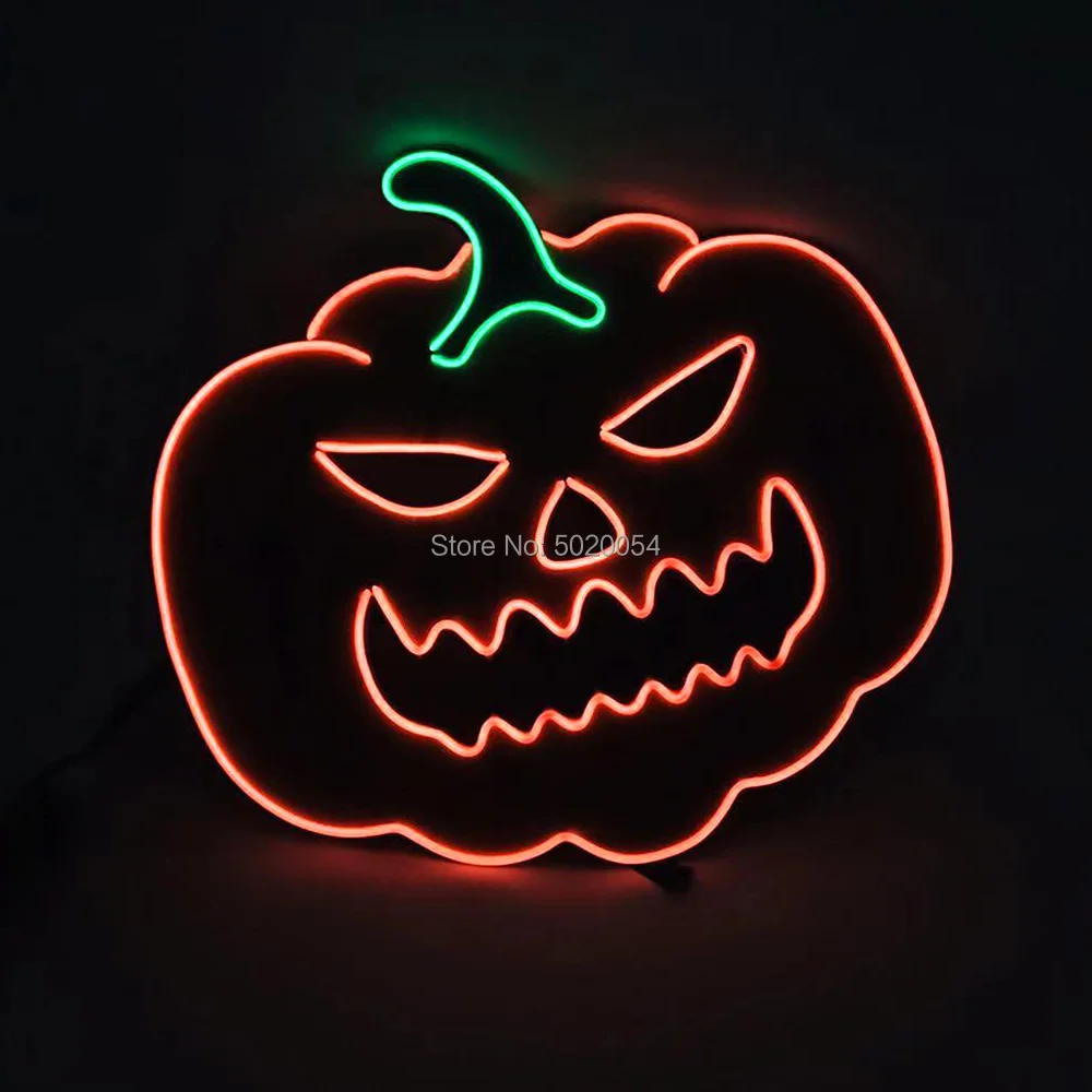 Новейший дизайн Pumkin серии EL проволочная маска Хэллоуин вечерние светодиодный