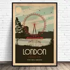 Лондонский винтажный постер в стиле арт-деко, дорожный холст, настенный художественный постер, современные настенные картины, декор для гостиной