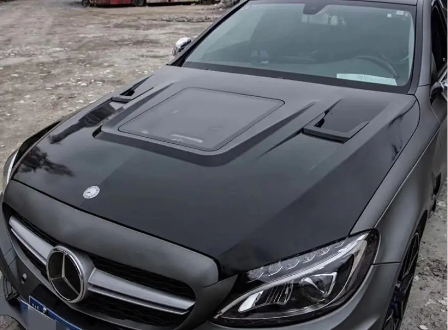 Модный прозрачный стеклянный передний бампер из углеродного волокна капот