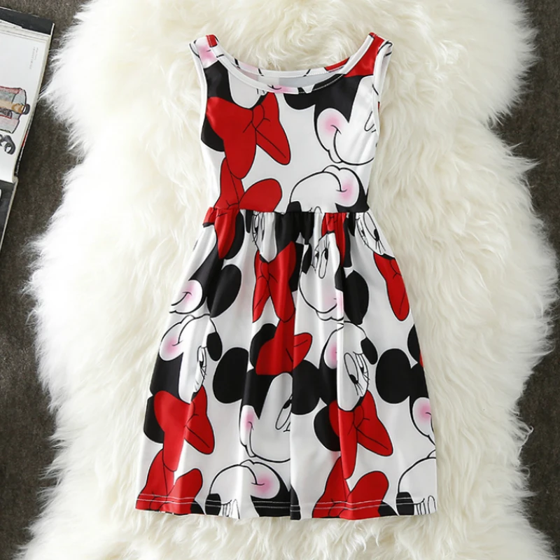 Summer Girls Dresses Mouse Unicorn Flower Print Cotton Clothes for Birthday Party Princess Baby | Детская одежда и обувь