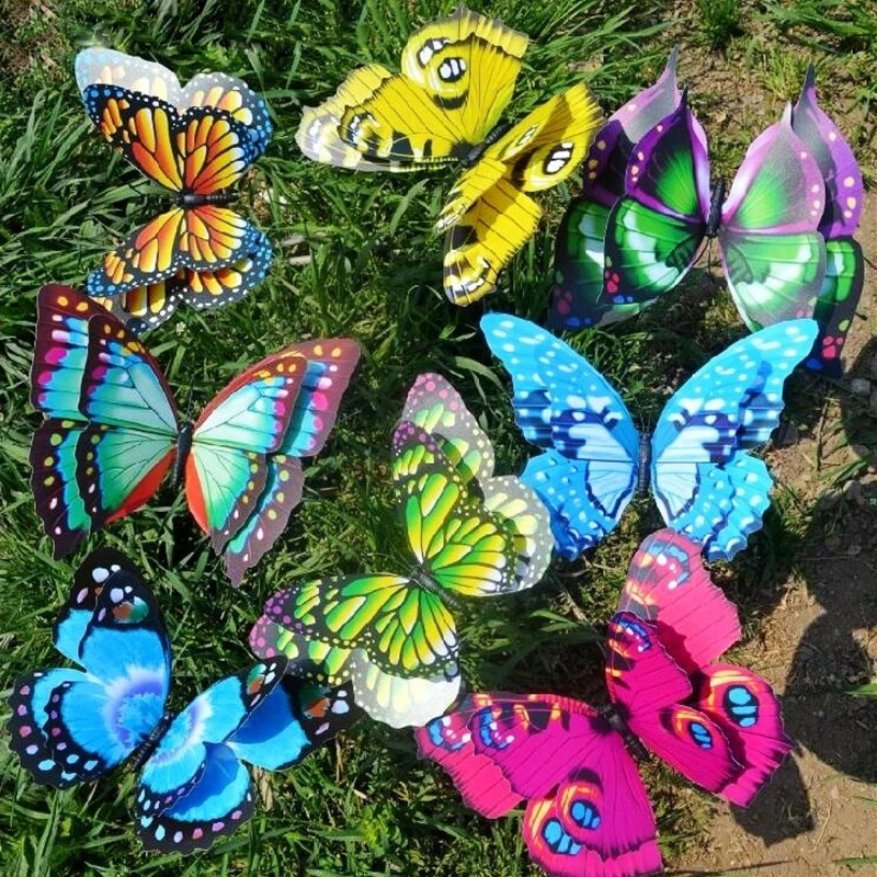 12 см красочная сказочная бабочка на палочке украшение для дома сада ваза