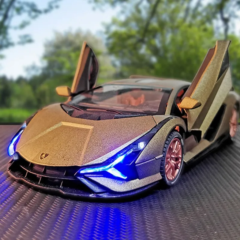 

1:24 Big Size Lamborghini Sian Alloy Car Model Die Cast Sports Car Toys For Children Boys Strong Pull Back Kids Boys Gifts