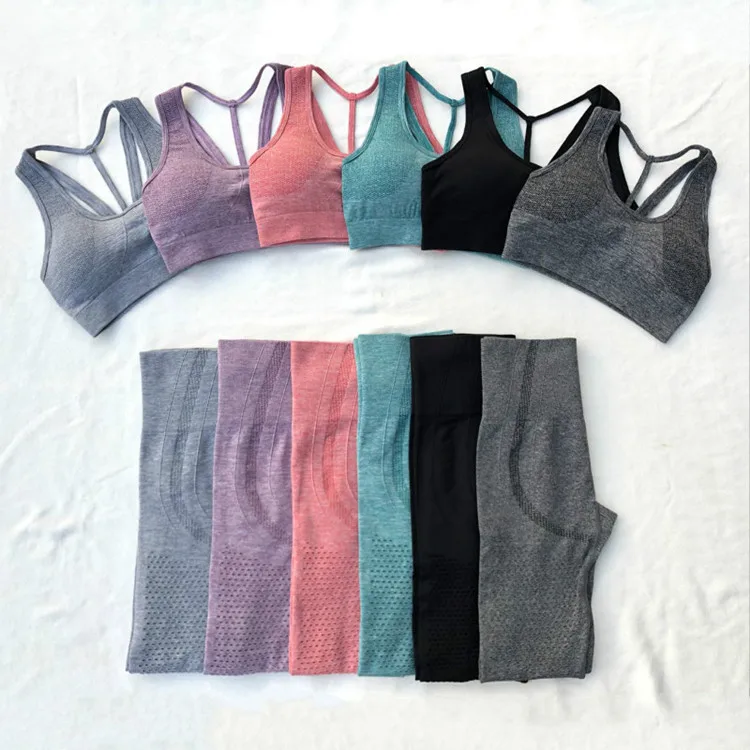 2 шт. комплекты для спортзала бесшовная спортивная одежда Женский комплект