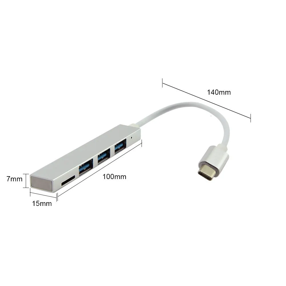 Концентратор CHYI 4 в 1 USB 3 0 TF кард-ридер для интерфейса Type-C высокоскоростные порта s