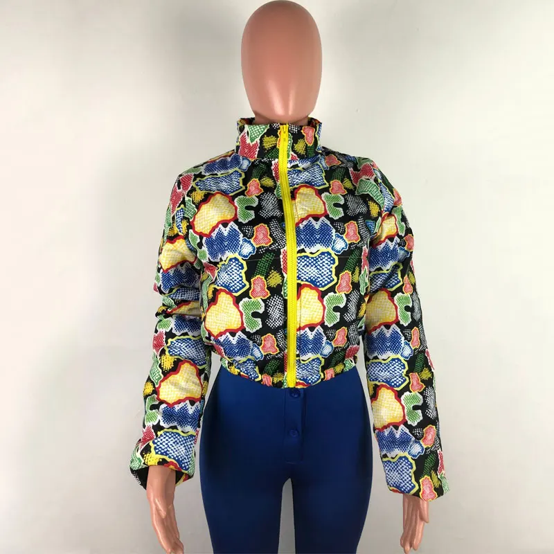 

2020 Autumn Down Jacket Women Parka Female Fashion Winter Jacket Women Glossy Print Warm Coats And Jackets Ladies