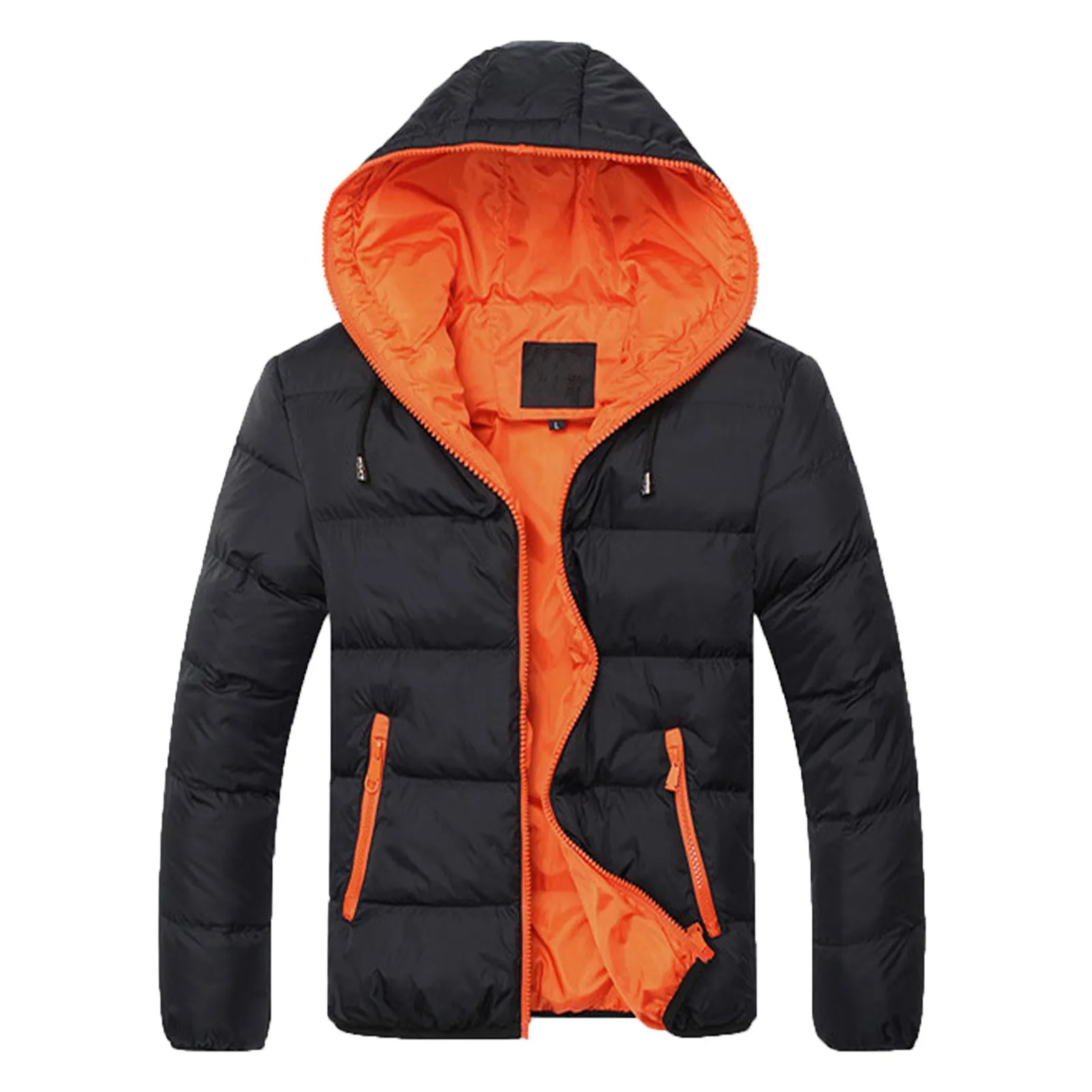 

2021 Brand Alpinestars Cotton Winter High Quality Contrast- Color Jackets Coats Pocket Zipper Loose Male Tops Padded HoodiesPP40