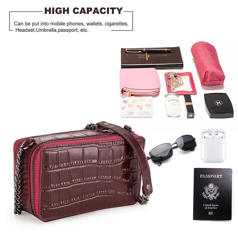 contacts genuine leather casual crossbody bags for women messenger shoulder bag luxury handbags for ladies bolso para mujer free global shipping