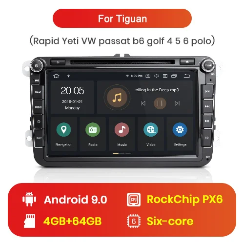 4GB - 64GB Junsun 2 ГБ+ 32 ГБ Android 8,1 автомобильный DVD радио мультимедиа видео плеер gps навигатор для Volkswagen Golf Polo Skoda Seat Tiguan Passa - Цвет: 4GB - 64GB
