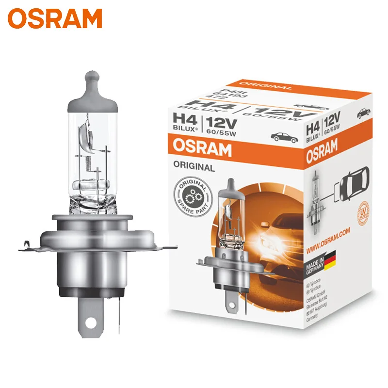 

OSRAM H4 9003 HB2 12V 60/55W P43t 64193 Original Car Halogen Headlight Auto Bulb 3200K Standard Lamp Made In Germany (Single)
