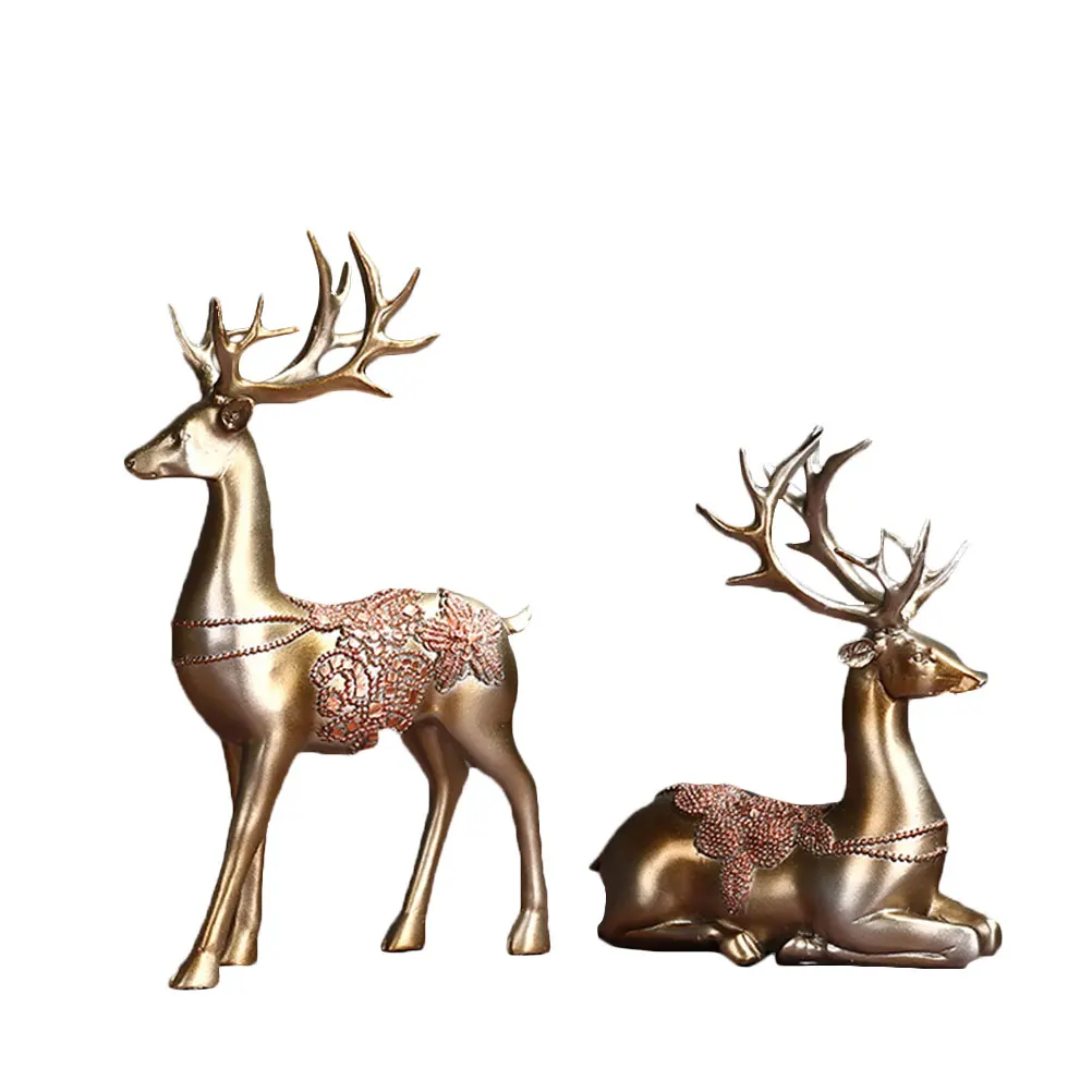 2pcs Home Decor Deer Decoration Creative Couple Stylish Special Ornament For Wine Cabinet Living Room  Дом и