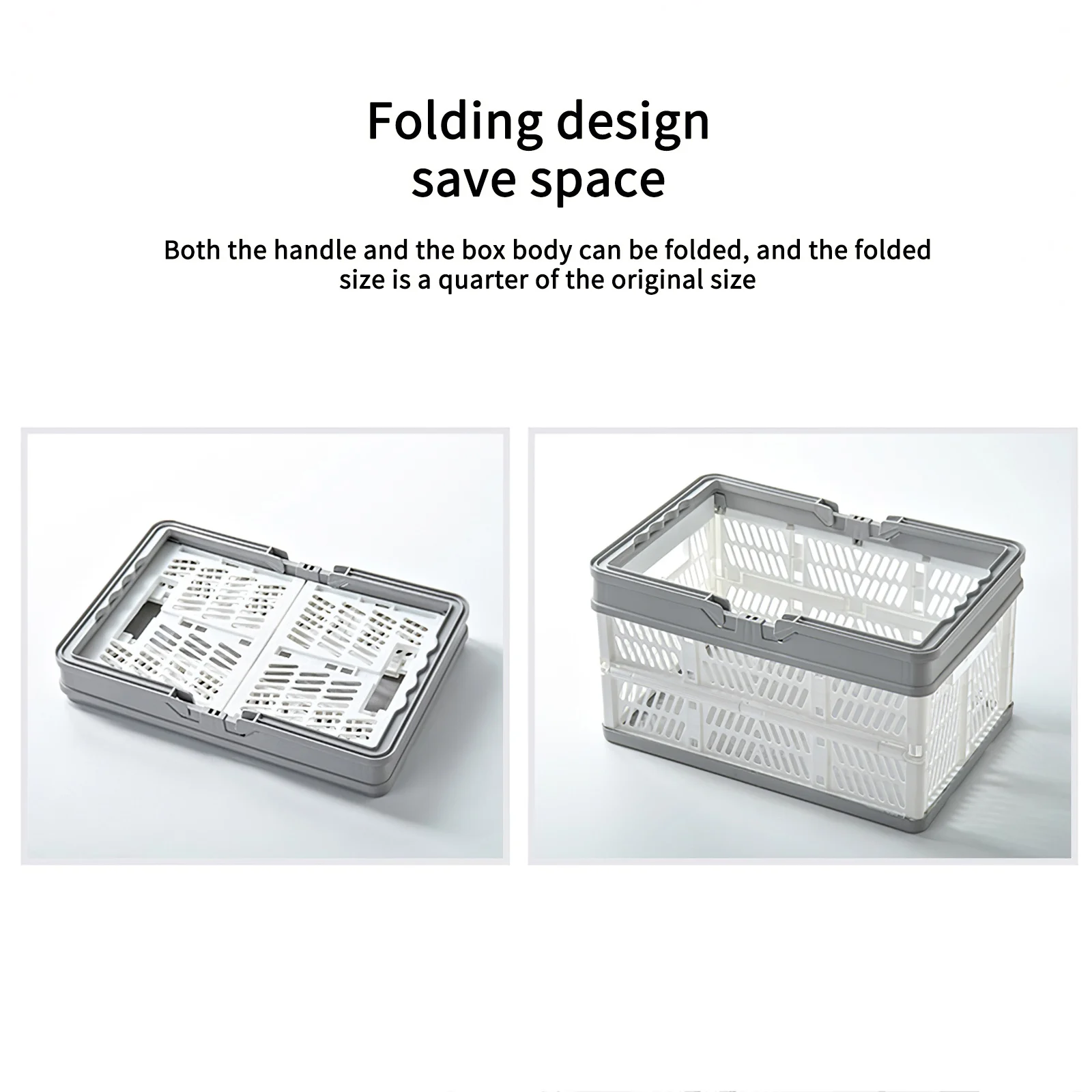 Stackable Shopping Baskets Collapsible Grocery Storage Basket With Handle Snack Durable Desktop | Дом и сад