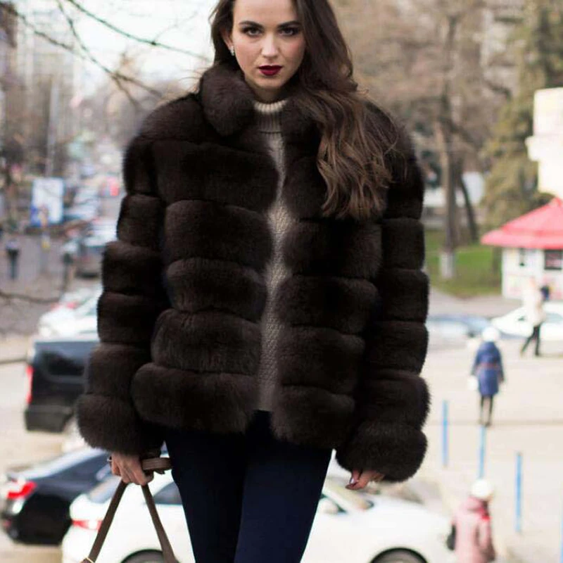 Tatyana Furclub, натуральное меховое пальто для женщин, зимняя верхняя одежда, натуральный Лисий мех, куртка, съемная, х-длинная, толстая, теплая, меховая парка размера плюс