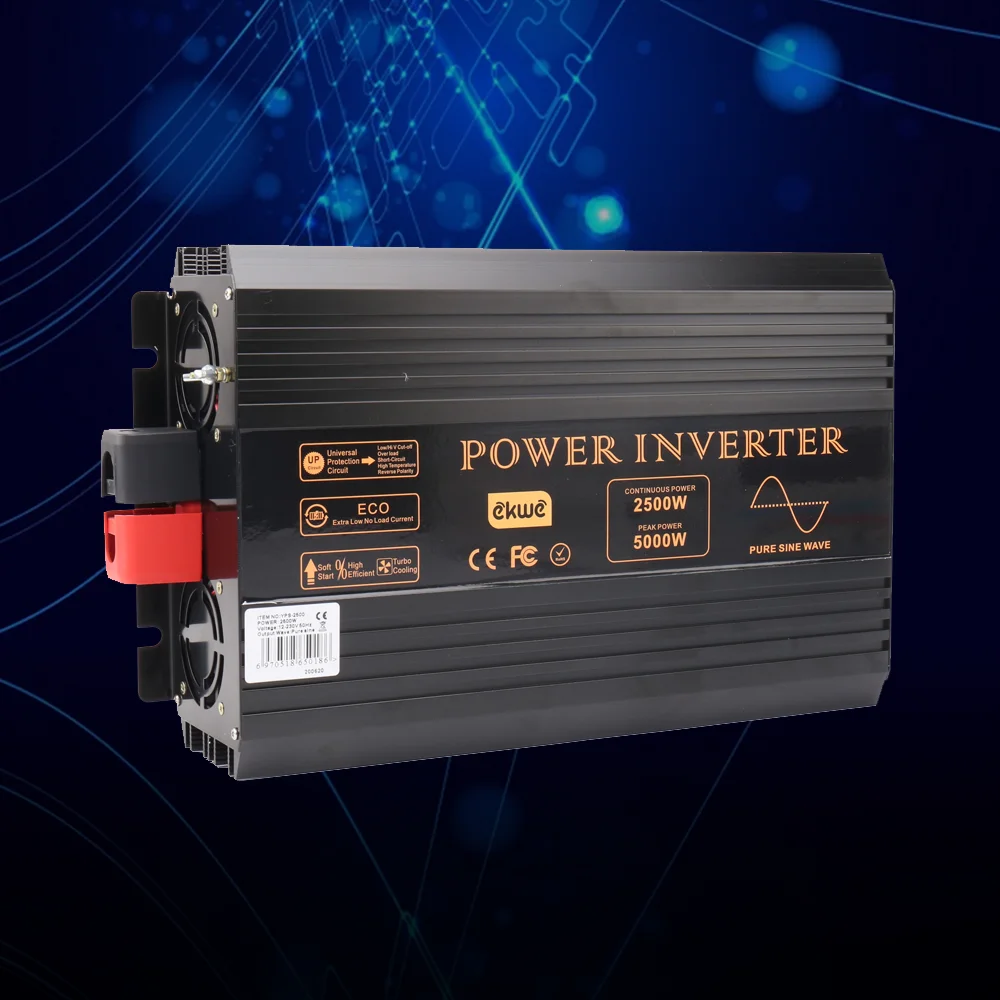 2500W sustain power car inverter pure sine wave solar power inverter DC 12V 24V 48V to AC 110V 220V 230V 50Hz/60Hz LED display 2500W sustain power car inverter pure sine wave solar power inverter DC 12V 24V 48V to AC 110V 220V 230V 50Hz/60Hz LED display