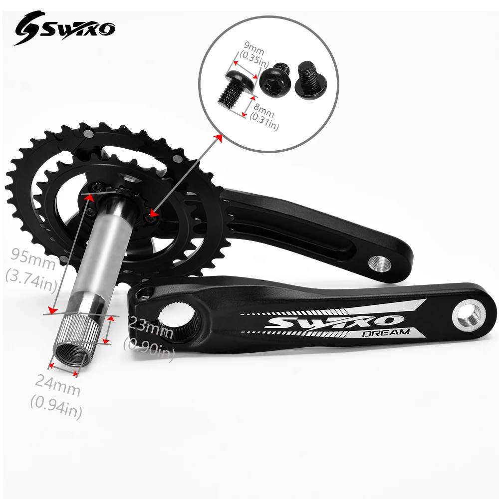 Велосипедный Кривошип SWTXO 170 мм 175 звездочка GXP MTB велосипедный с нижним