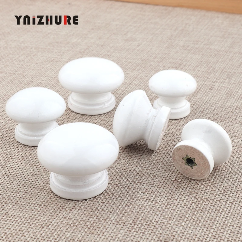 Деревянная ручка Logism экологически чистая белая Лаковая для мебели деревянные