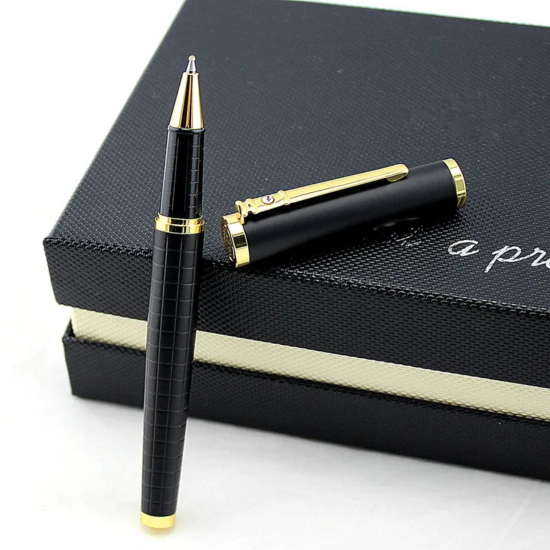 Шариковая ручка с черным и золотым зажимом 0 5 мм черными чернилами в подарочной