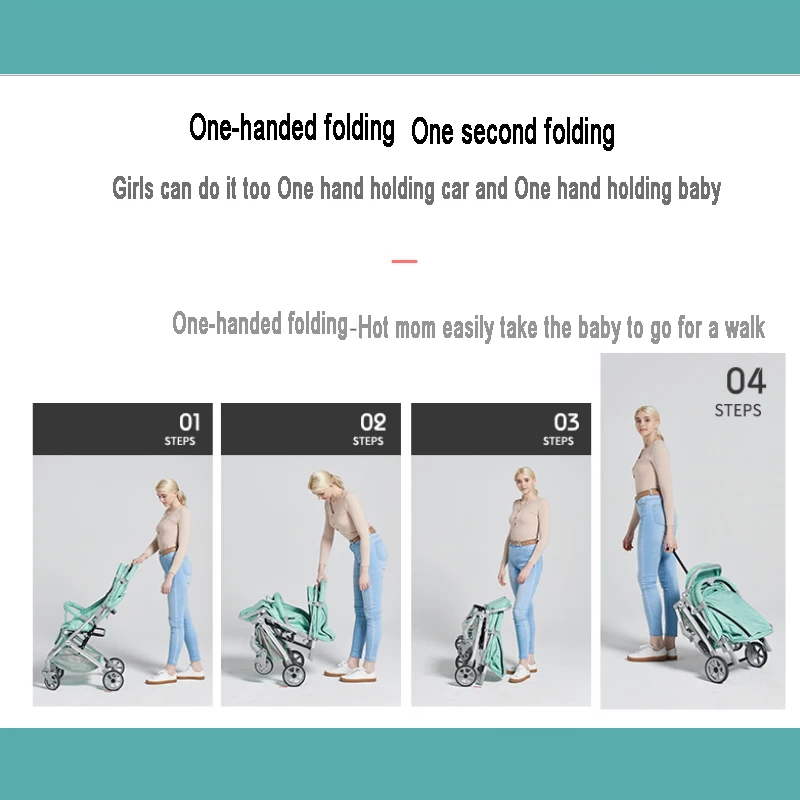 Ультралегкая портативная складная коляска может сидеть на высокой ландшафтной