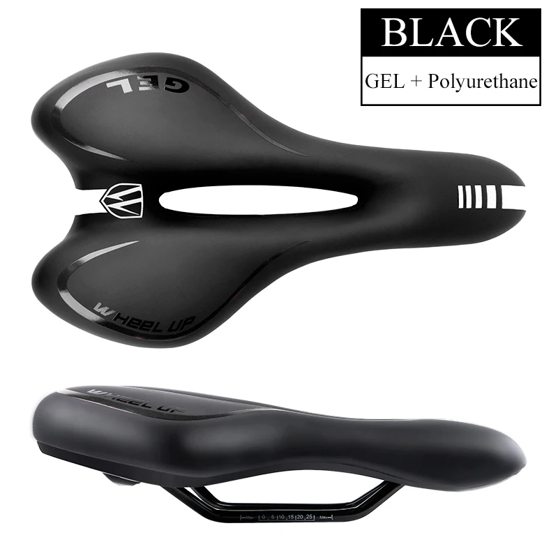 GEL BLACK Дышащее мягкое велосипедное седло из ПВХ кожи, удобное дорожное горное Велосипедное Сиденье, толстая Подушка, полое велосипедное седло - Цвет: GEL BLACK