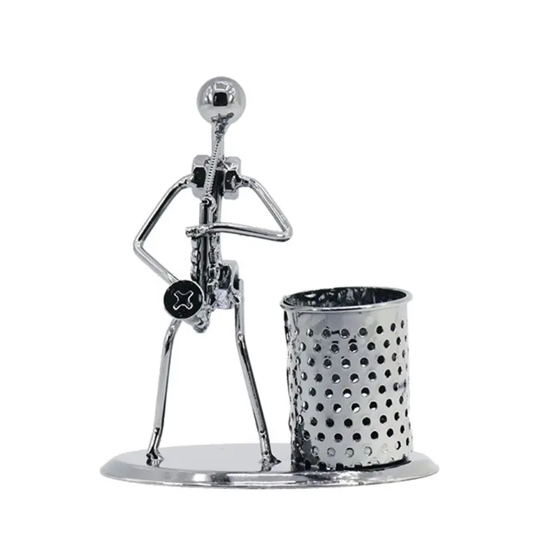 

Metal Iron Music Player Musician Pen Pencil Holder Desktop Storage Organizer Pot