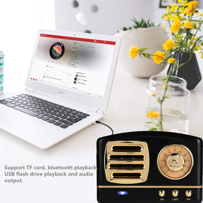 Рождественский подарок мини Bluetooth-динамик винтажный Ностальгический бас тяжелый