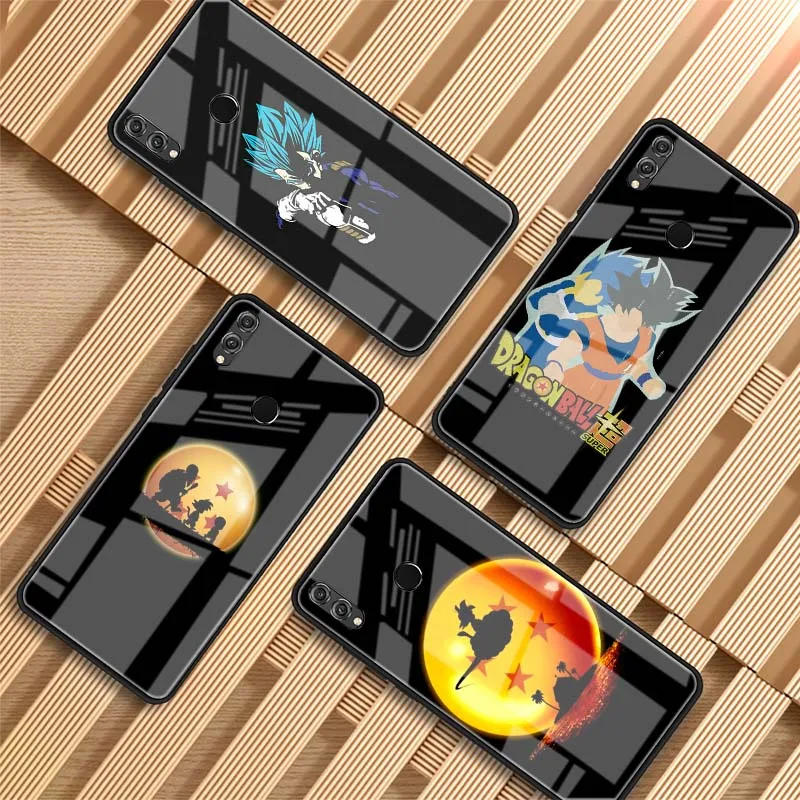 Чехол для телефона huawei P20 P30 lite P20 P30 PRO MATE 20 lite 20 PRO Honor 10 Dragon Ball z super Goku с логотипом из закаленного стекла