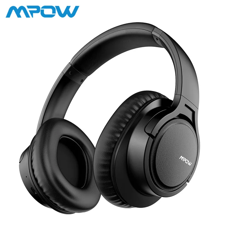 Black Mpow H7 беспроводные/проводные наушники Bluetooth гарнитура с микрофоном для планшета, телевизора, ПК, мобильных телефонов с мягкими протеиновыми амбушюрами - Цвет: Black