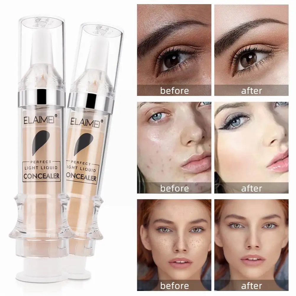

Hot sell 6 Colors Full Cover Liquid Concealer 6ml Eye Dark Circles Cream Makeup Face Corrector Waterproof Make Up Base Cosmetic