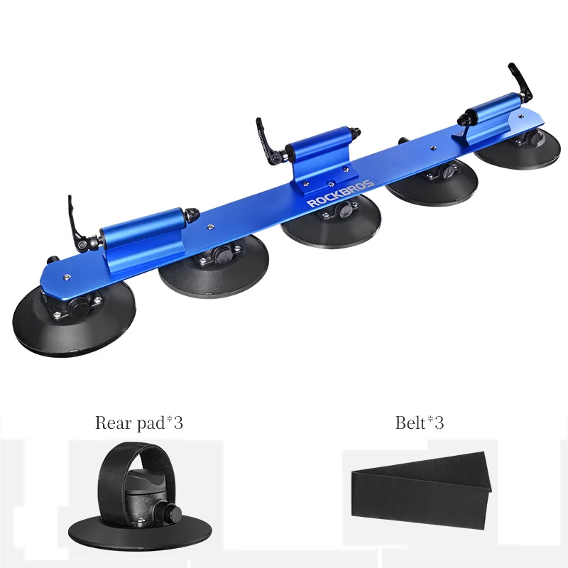 For 3 bikes BLUE ROCKBROS велосипедная стойка на крышу, всасывающая велосипедная Автомобильная стойка, переноска, быстрая установка, присоска на крышу для горного велосипеда, шоссейного велосипеда - Цвет: For 3 bikes BLUE