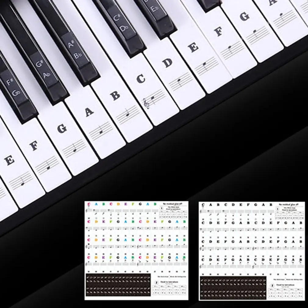 

88/61/54/49 Electronic Keyboard Piano Stave Transparent Note Sticker Notation Version & Sheet Music Piano Accessories Cn(origin)