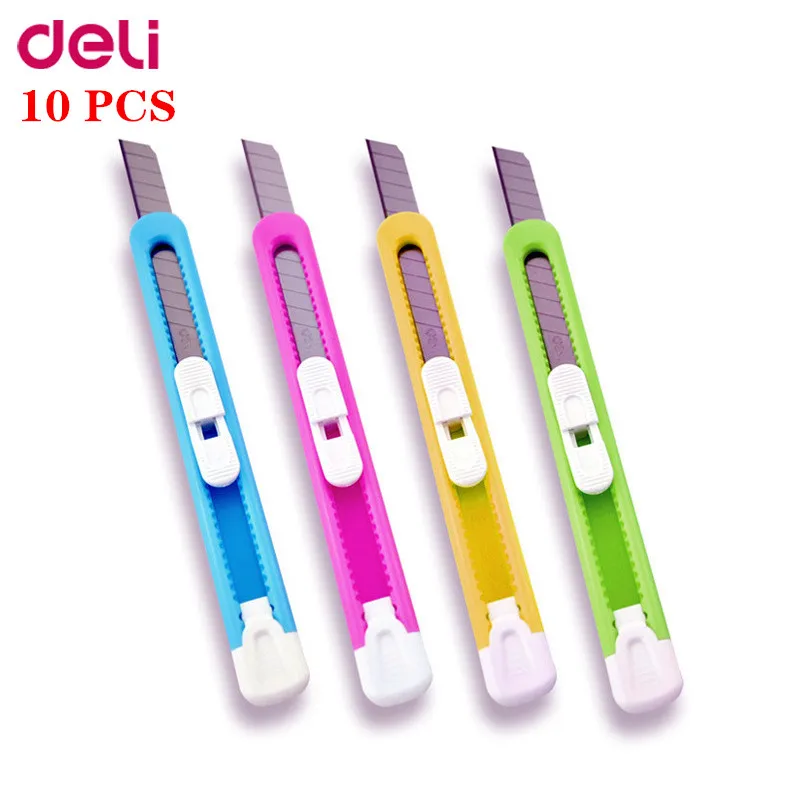 

10pcs Deli art knife fresh cartoon paper cutter paper cutter tool knife office supplies