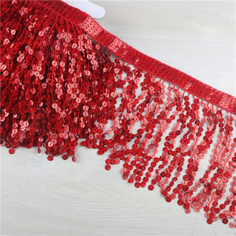 

10 yards/lot 15cm wide red fringe lace tassel trimming fringe tassels polyester Latin dance costume dress DIY decoration