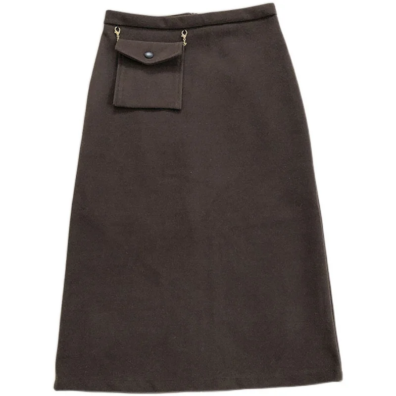 

Spring Women Midi Skirt With Package faldas largas elegants Winter Skirt Women's Harajuku High Waisd Skirt