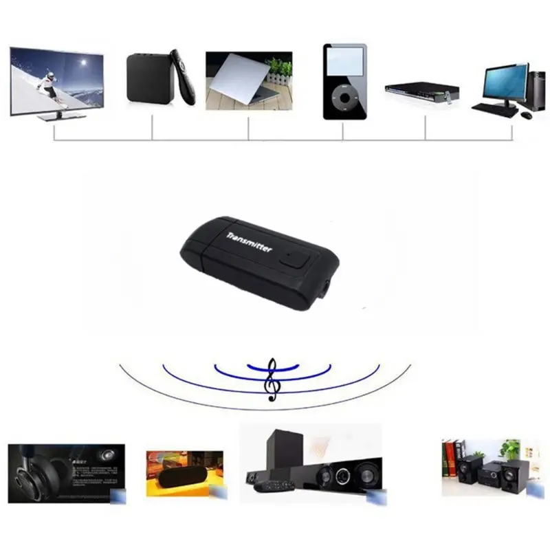Беспроводной Bluetooth 4,2 передатчик 3,5 мм стерео AUX музыкальный адаптер USB приемник Dongle для ТВ ПК компьютер телефон наушники